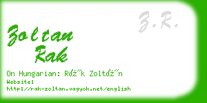 zoltan rak business card